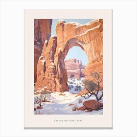 Dreamy Winter National Park Poster  Arches National Park United States 4 Canvas Print