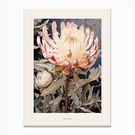 Flower Illustration Protea 4 Poster Canvas Print