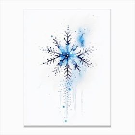 Needle, Snowflakes, Minimalist Watercolour 1 Canvas Print