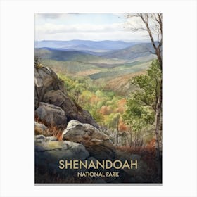 Shenandoah  National Park Watercolour Vintage Travel Poster 2 Canvas Print