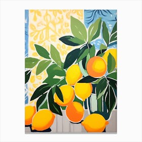 Matisse Inspired Lemons Abstract Painting Poster 1 Canvas Print