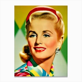 Joan Fontaine Colourful Pop Movies Art Movies Canvas Print