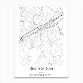 Rive De Gier,France Minimalist Map Canvas Print