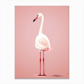 Minimalist Greater Flamingo 1 Illustration Canvas Print
