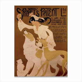 Spratt's Woman and Dogs Vintage Poster Canvas Print
