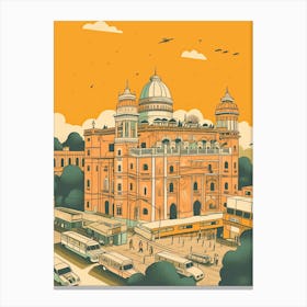 Hyderabad India Travel Illustration 2 Canvas Print