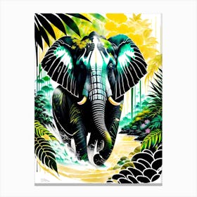 Elephant In The Jungle Canvas Print