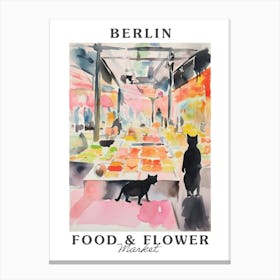 Food Market With Cats In Berlin 2 Poster Canvas Print