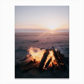 Beach Bonfire Canvas Print