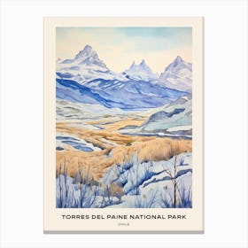 Torres Del Paine National Park Chile 1 Poster Canvas Print