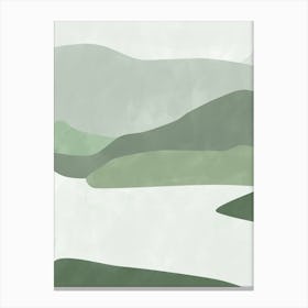 Pastel Green Landscape No.1 Canvas Print