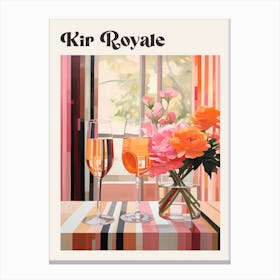 Kir Royale 3 Retro Cocktail Poster Canvas Print