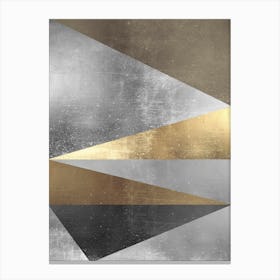 Gold and metal geometry 3 Canvas Print