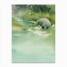 Walrus Storybook Watercolour Canvas Print