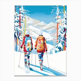 Park City Mountain Resort   Utah Usa, Ski Resort Illustration 3 Canvas Print