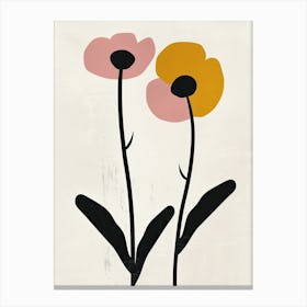 Kansas City Flower Market Boho Minimalist Style Canvas Print