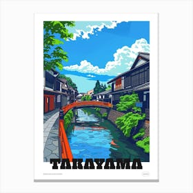 Takayama Japan 2 Colourful Travel Poster Canvas Print