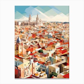 Seville, Spain, Geometric Illustration 3 Canvas Print