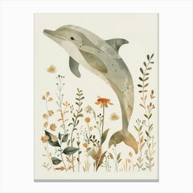 Charming Nursery Kids Animals Dolphin 3 Canvas Print