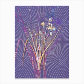 Geometric Slime Lily Mosaic Botanical Art on Veri Peri Canvas Print