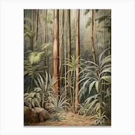 Vintage Jungle Botanical Illustration Bamboo 4 Canvas Print