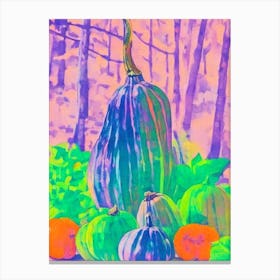 Kabocha Squash Risograph Retro Poster vegetable Canvas Print