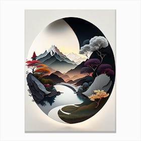 Landscapes 17, Yin and Yang Illustration Canvas Print