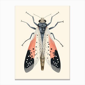 Colourful Insect Illustration Whitefly 15 Canvas Print