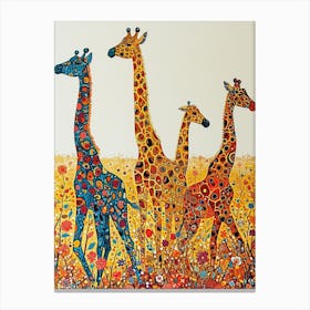 Geometric Abstract Giraffe Herd 2 Canvas Print
