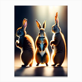 Three Rabbits Canvas Print