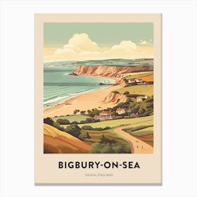 Devon Vintage Travel Poster Bigbury On Sea 2 Canvas Print