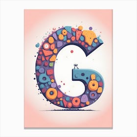 Colorful Letter G Illustration 16 Canvas Print