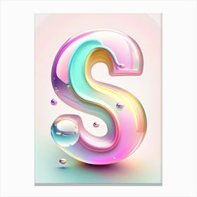 S, Alphabet Bubble Rainbow 3 Canvas Print