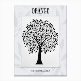 Orange Tree Simple Geometric Nature Stencil 11 Poster Canvas Print