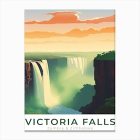 Zimbabwe & Zambia Victoria Falls Travel Canvas Print