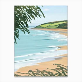 Saunton Sands Beach, Devon Contemporary Illustration   Canvas Print