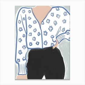 Illustration Of A Woman Wearing A Blouse Canvas Print