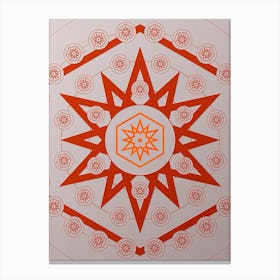 Geometric Abstract Glyph Circle Array in Tomato Red n.0018 Canvas Print