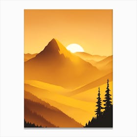 Misty Mountains Vertical Composition In Yellow Tone 27 Canvas Print