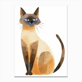 Javanese Cat Clipart Illustration 2 Canvas Print
