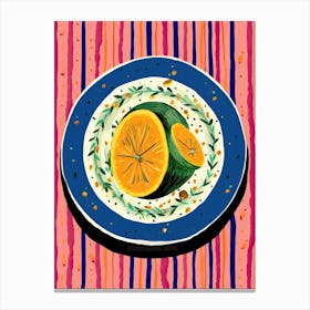 A Plate Of Pumpkins, Autumn Food Illustration Top View 21 Canvas Print