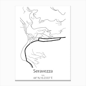 Seravezza,Italy Minimalist Map Canvas Print