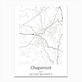 Chaponost,France Minimalist Map Canvas Print