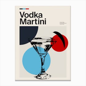 Mid Century Vodka Martini Cocktail Canvas Print