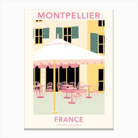 Montpellier, France, Flat Pastels Tones Illustration 3 Poster Canvas Print