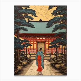 Meiji Shrine, Japan Vintage Travel Art 2 Canvas Print