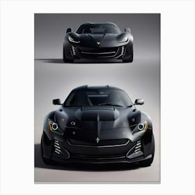 Two Black Sports Cars Canvas Print