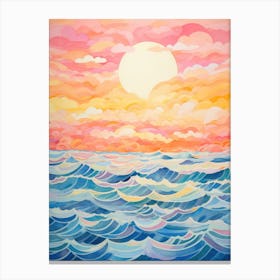 Sunset Over The Ocean 1 Canvas Print