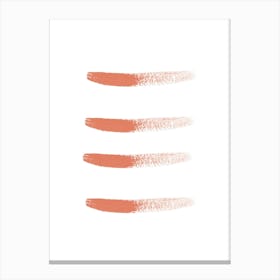 Minimalist Coral Brushstroke Design – Contemporary Art Canvas Print