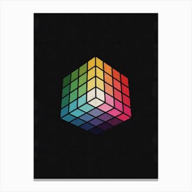 Retro Multicolor Cube Canvas Print